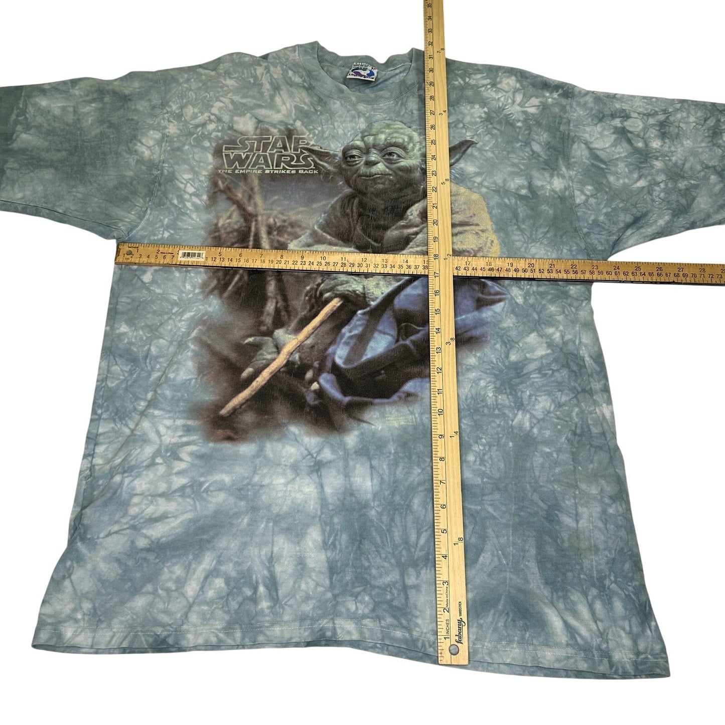 Vintage 1997 Star Wars Liquid Blue Yoda Tie Dye T-shirt