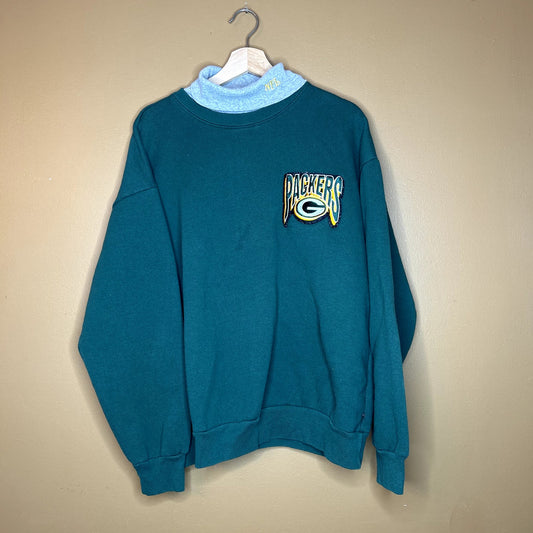 Vintage 90s Green Bay Packers Turtleneck Crewneck XXL