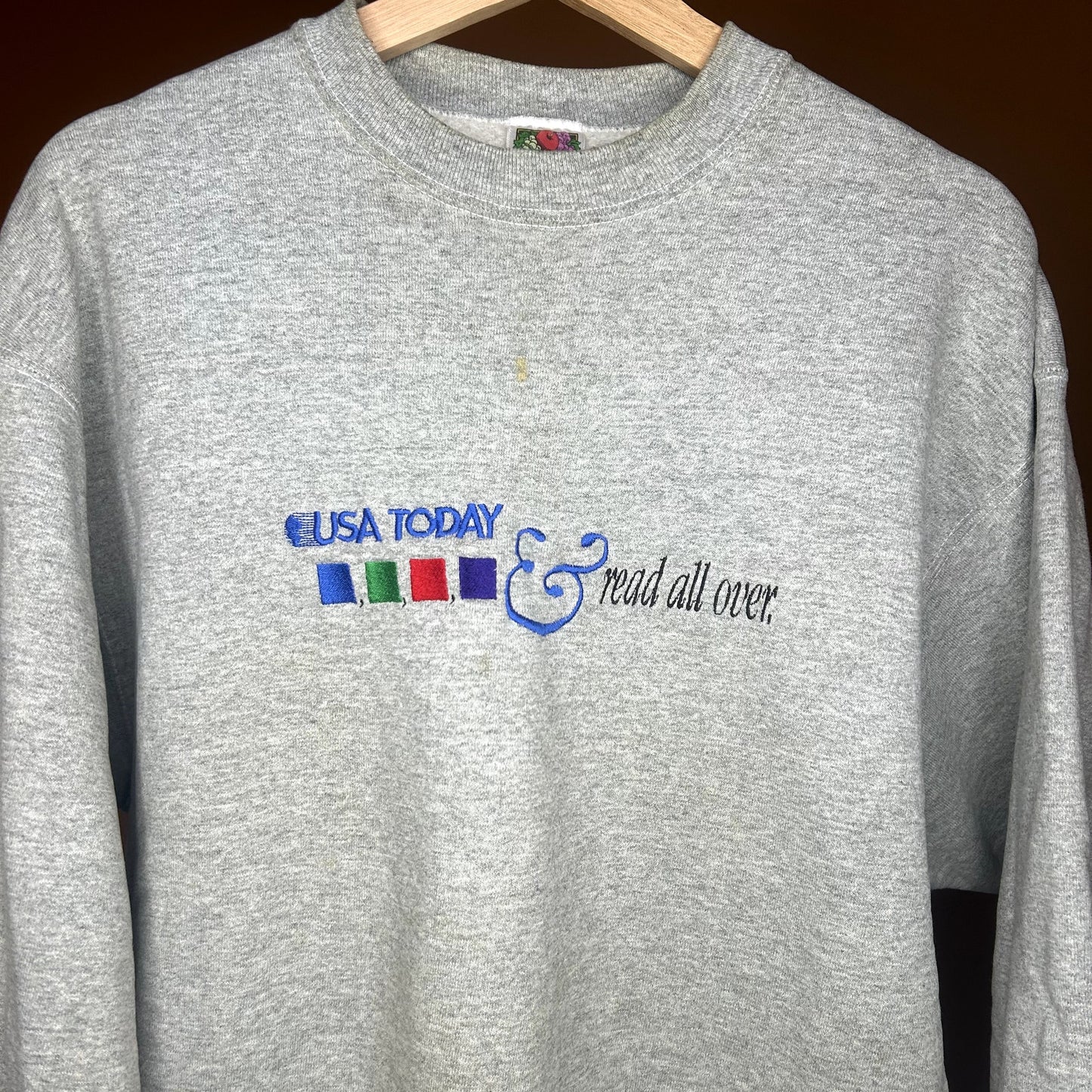 VIntage USA Today Grey Crewneck Large