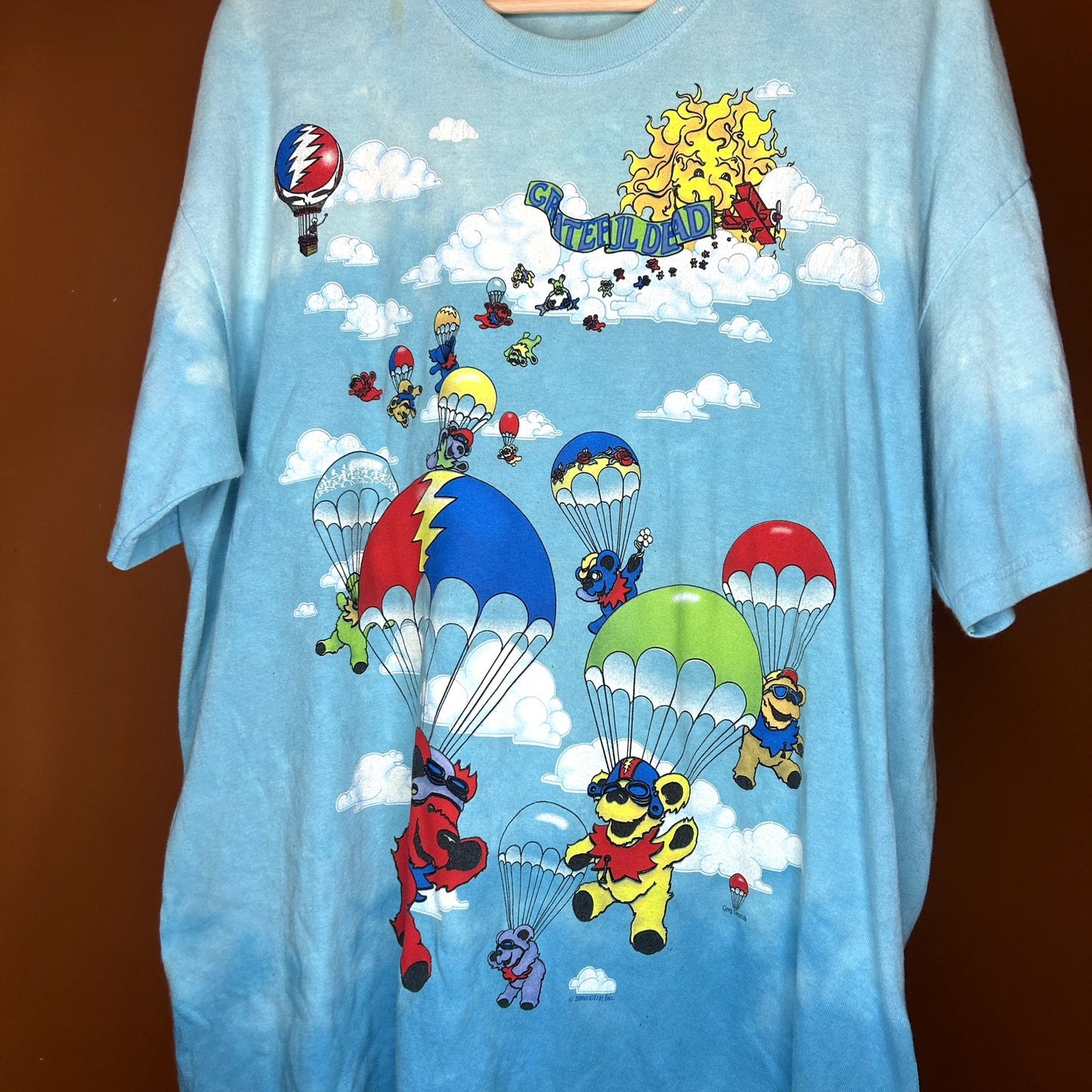 Vintage 90s Grateful Dead Liquid Blue Parachute T-Shirt