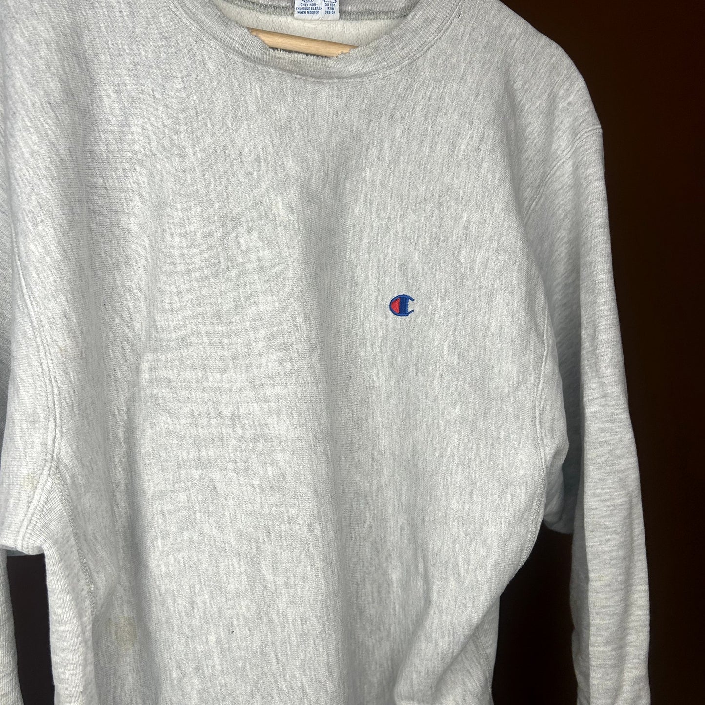 Vintage 90s Gray Reverse Weave Crewneck XL