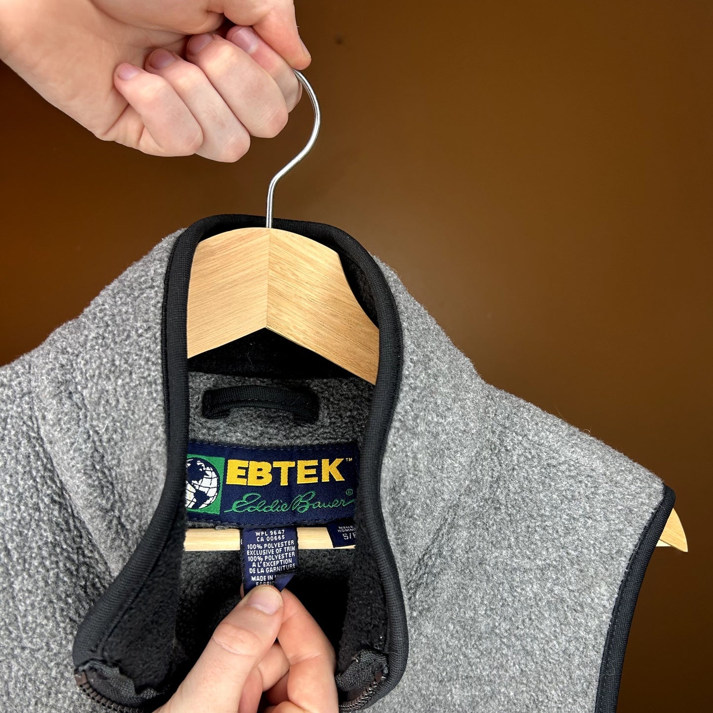 Y2k Ebtek Smoke Gray Fleece Vest Small