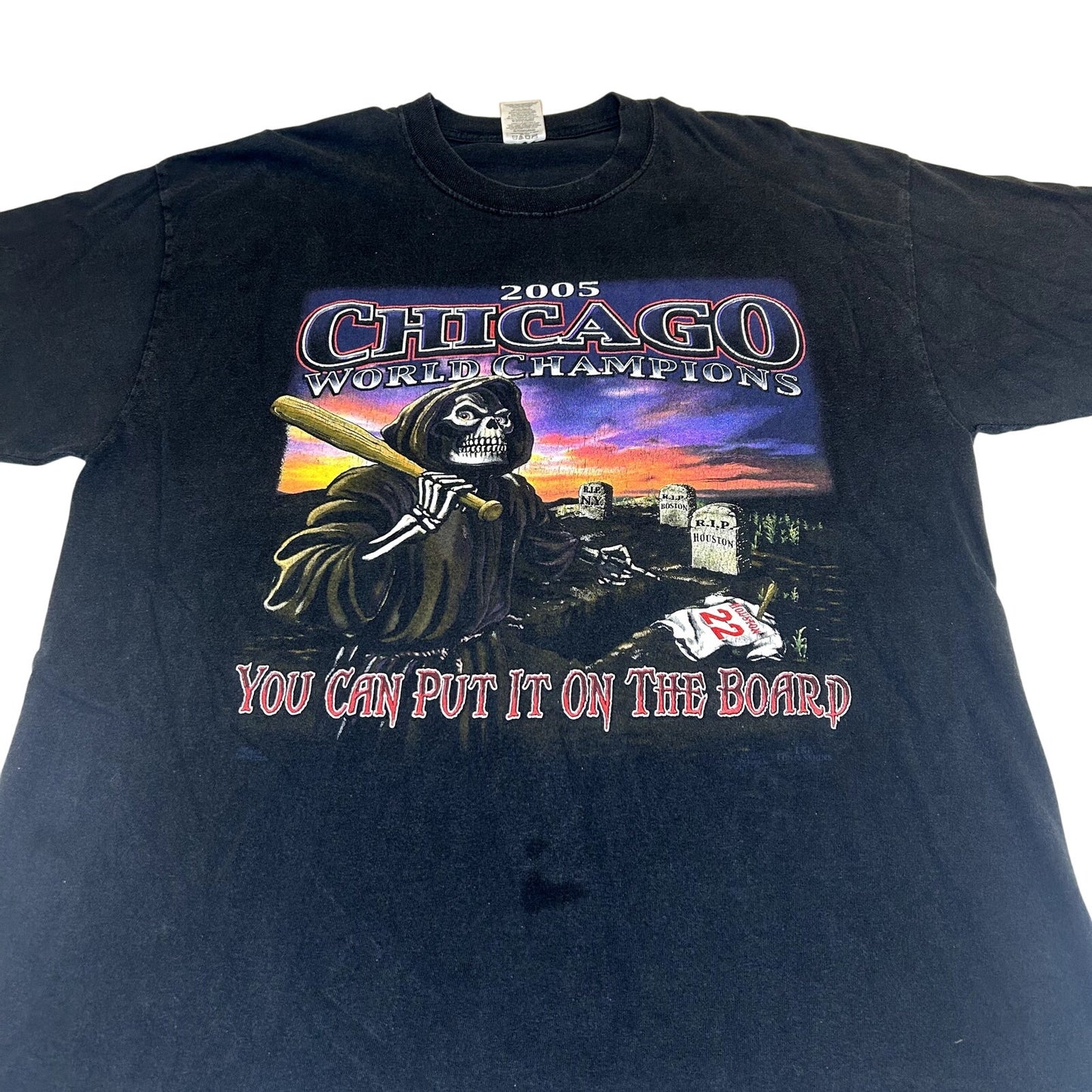Y2K 2005 White Sox World Series Skeleton T-shirt
