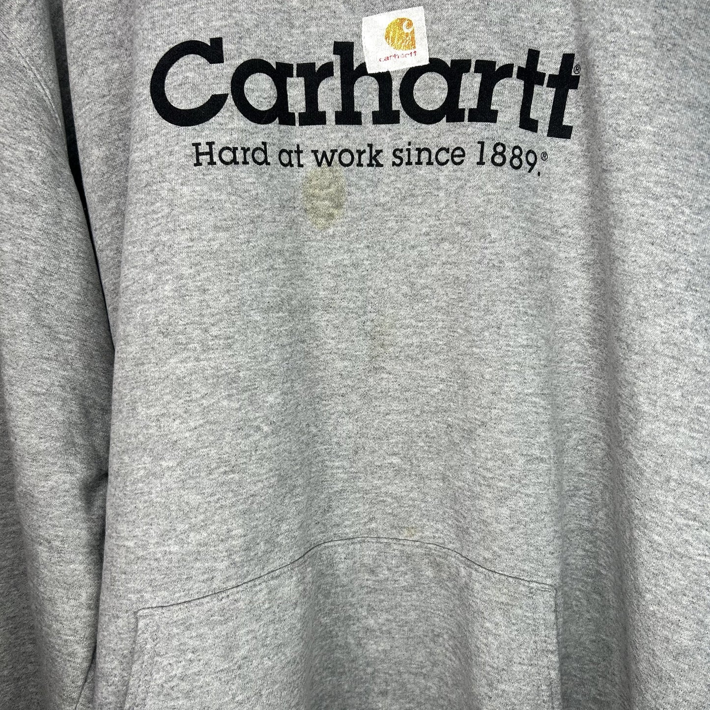 Vintage Y2K Carhartt Logo Hoodie, has some stains XL