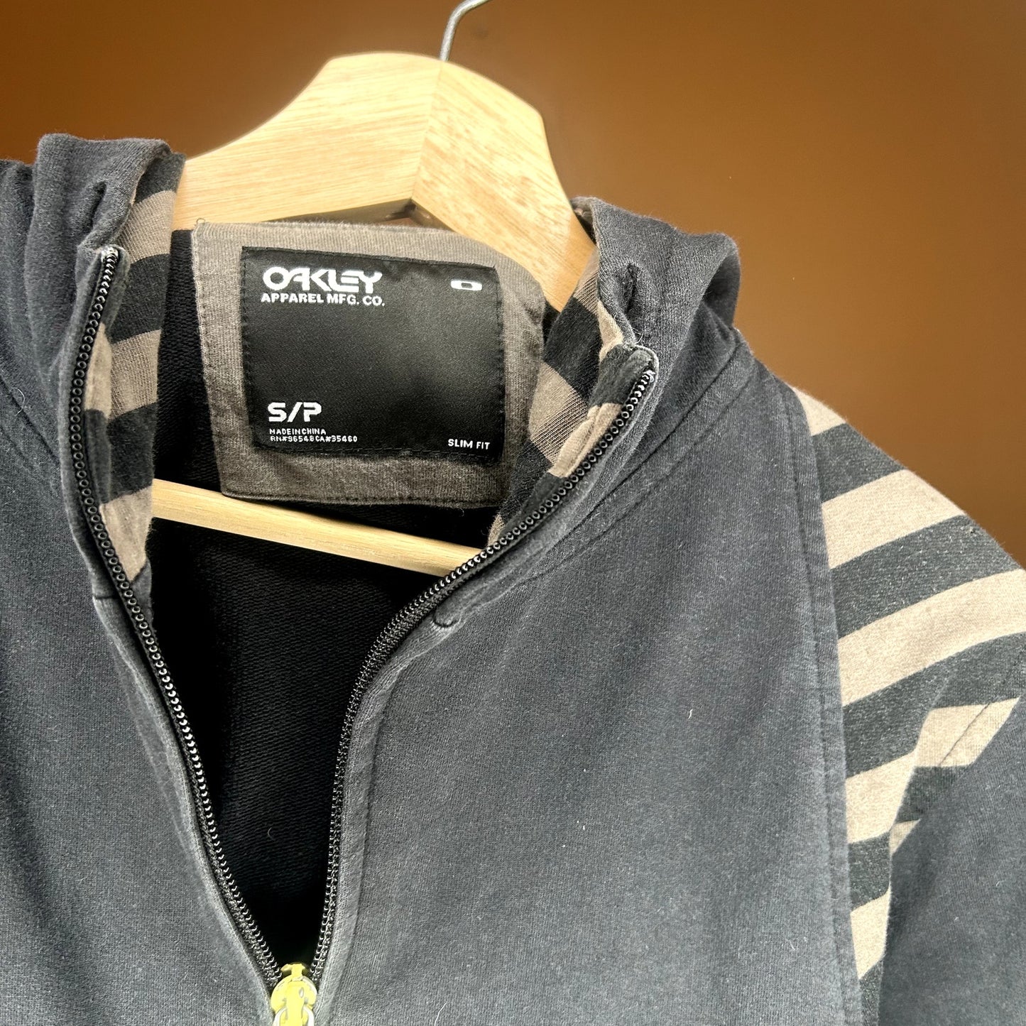 Y2K Oakley Zip-Up Black Hoodie