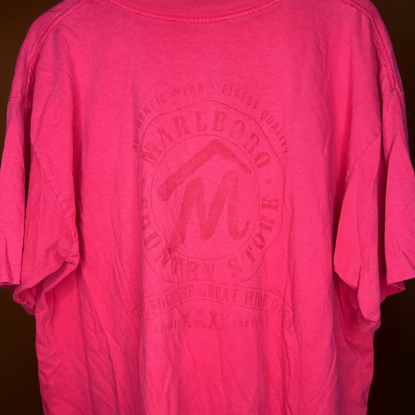 Vintage 90s Red Marlboro Pocket T-Shirt With Distressing