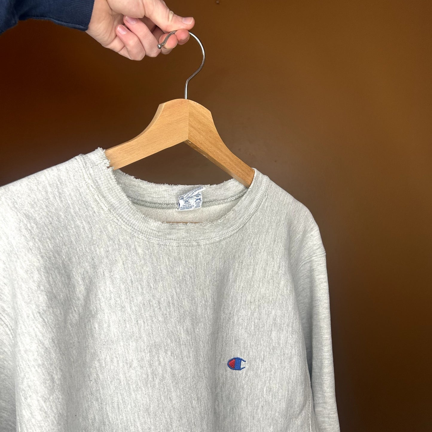 Vintage 90s Gray Reverse Weave Crewneck XL