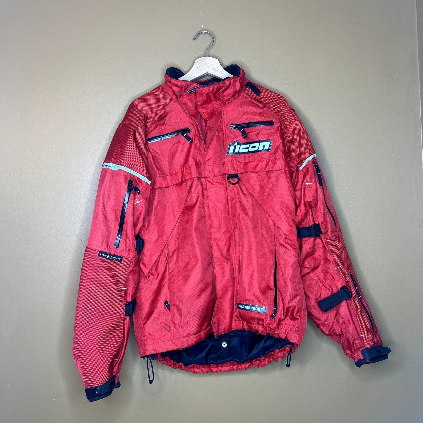 Icon Motorcycle Patrol jacket Red Medium