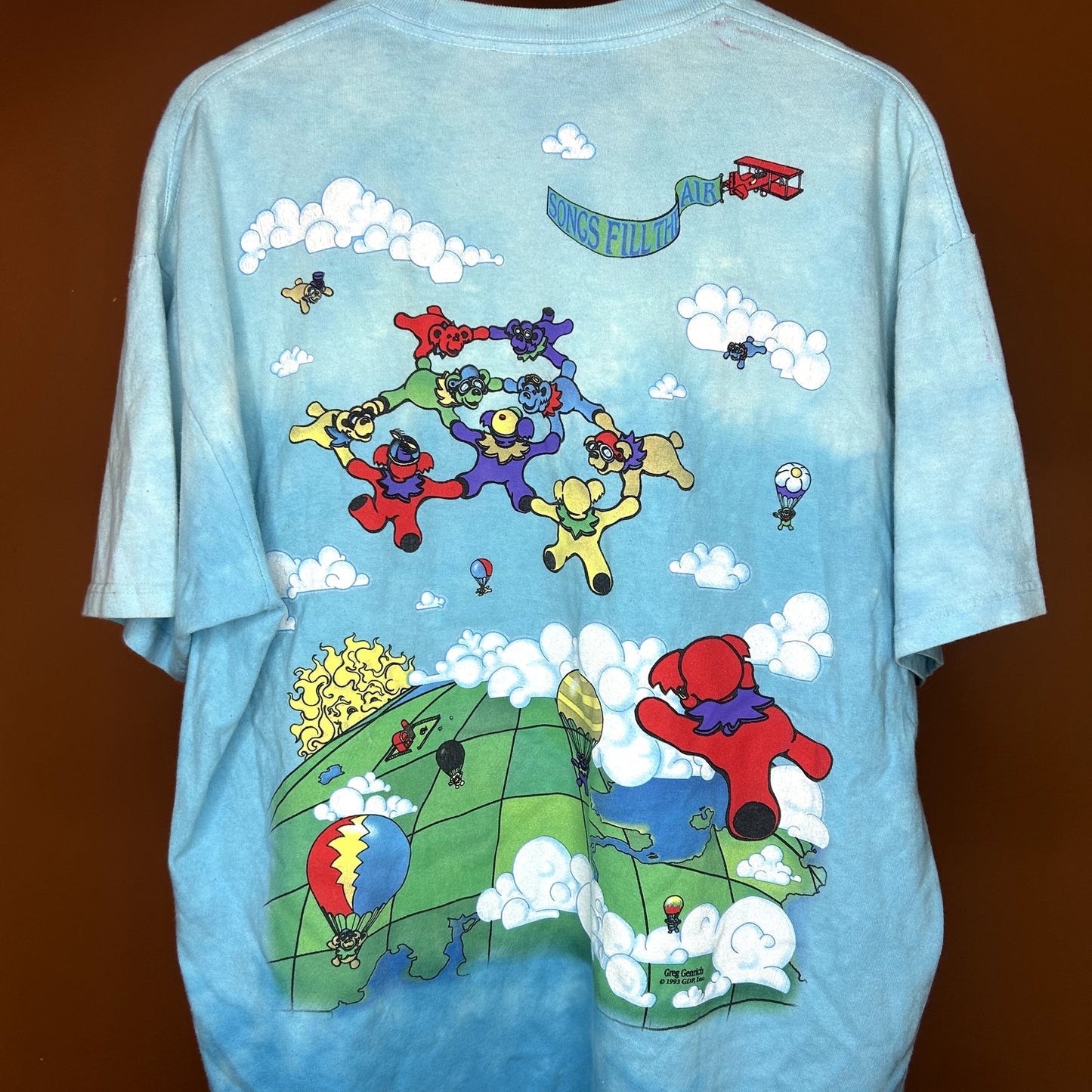 Vintage 90s Grateful Dead Liquid Blue Parachute T-Shirt