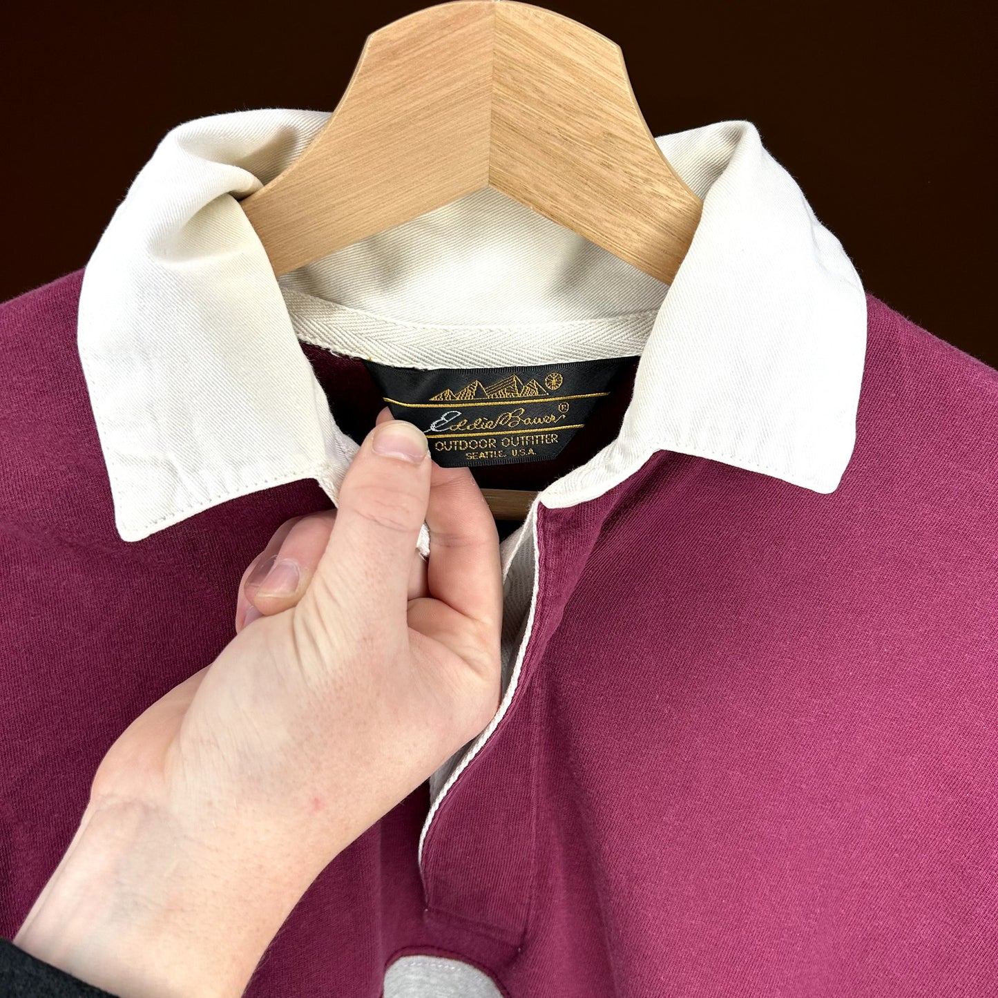 Vintage 90s Eddie Bauer Rugby Long Sleeve Shirt