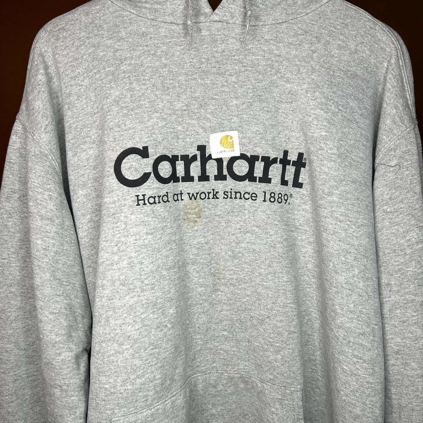 Vintage Y2K Carhartt Logo Hoodie, has some stains XL