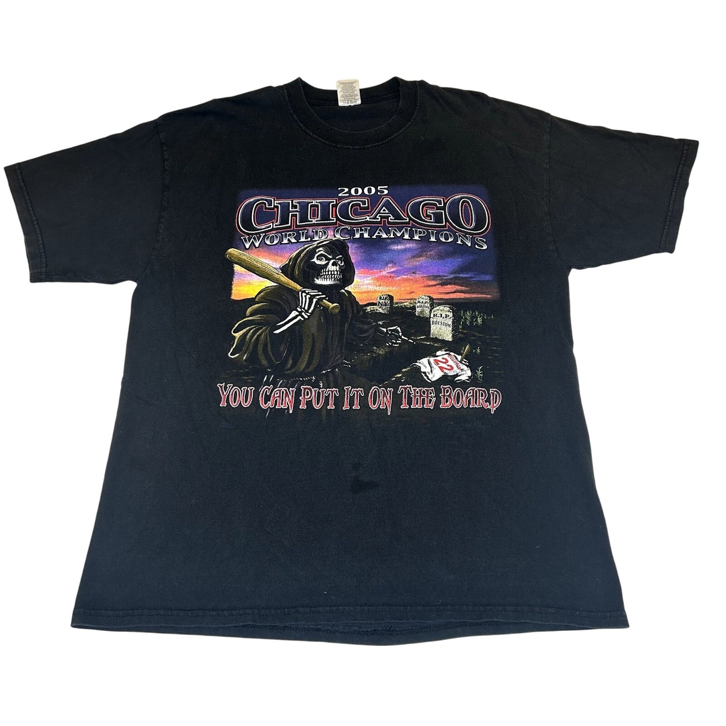 Y2K 2005 White Sox World Series Skeleton T-shirt