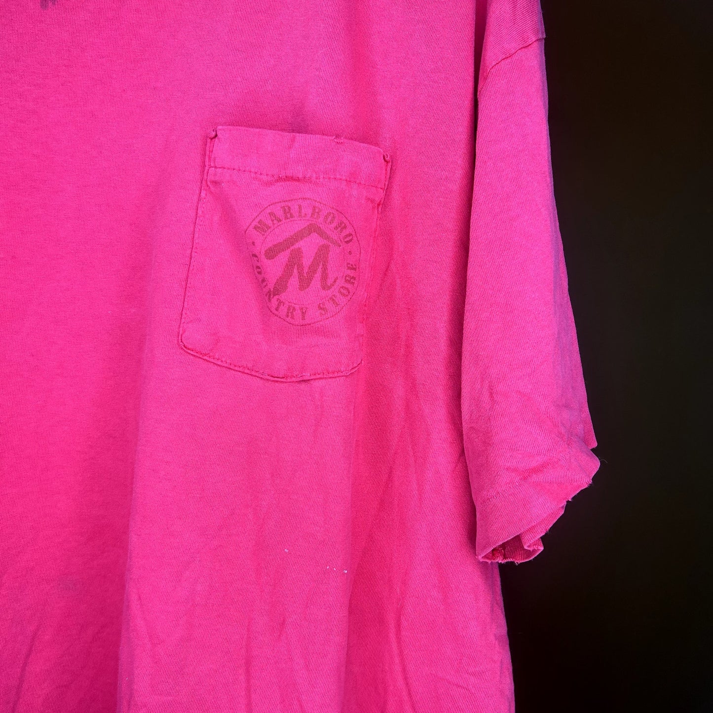 Vintage 90s Red Marlboro Pocket T-Shirt With Distressing