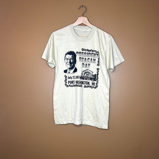 Vintage 80s Ronald Reagan Political T-Shirt