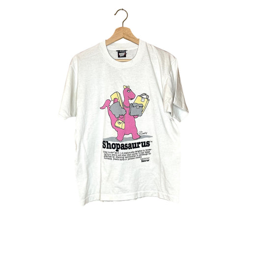 Vintage 90s Cartoon Shopasaurus Funny T-Shirt