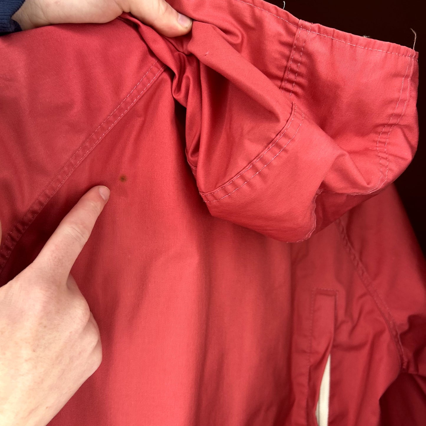Vintage Woolrich For Women Pink Winter Coat has stains
