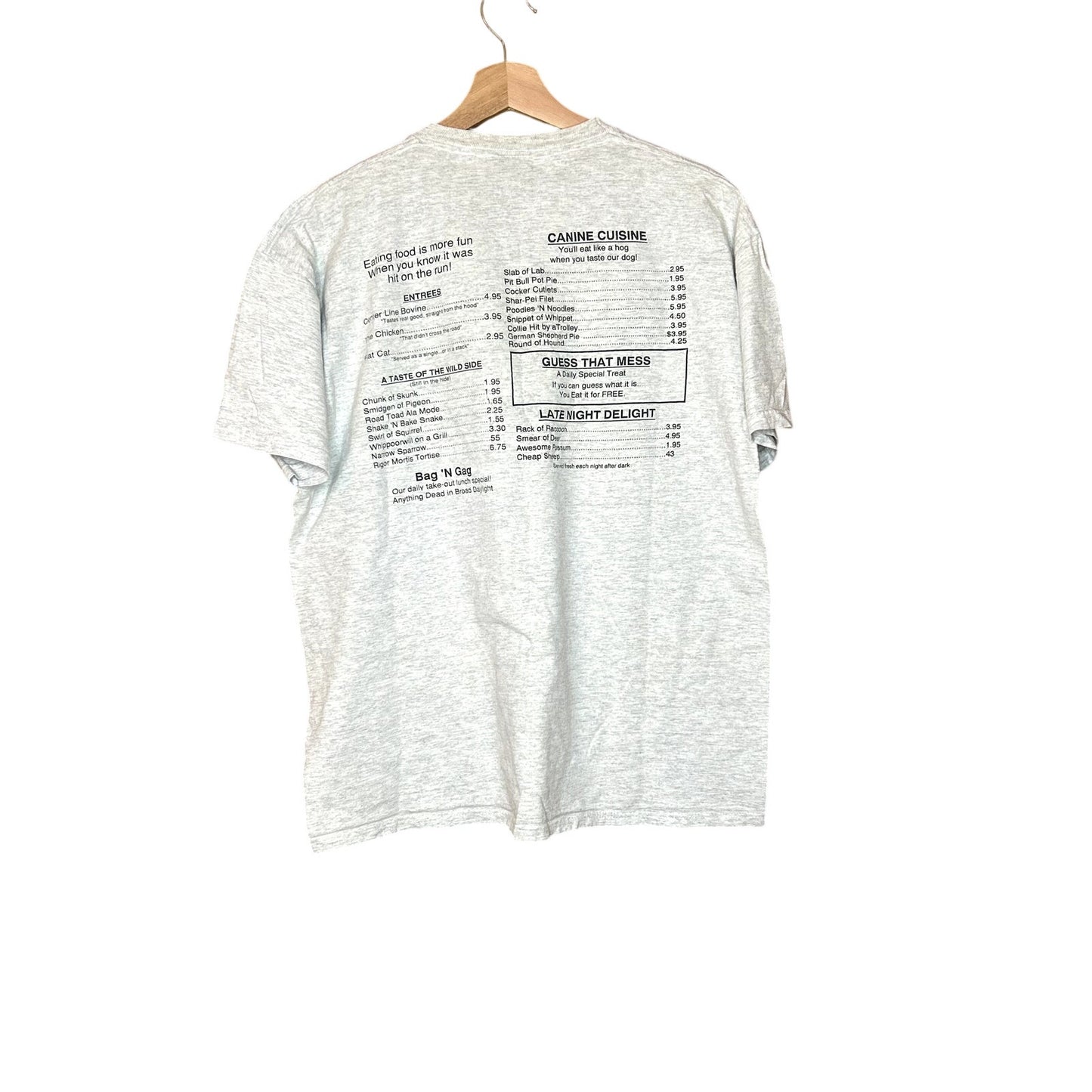 Vintage 90s Funny Wisconsins Road Kill Cafe T-Shirt