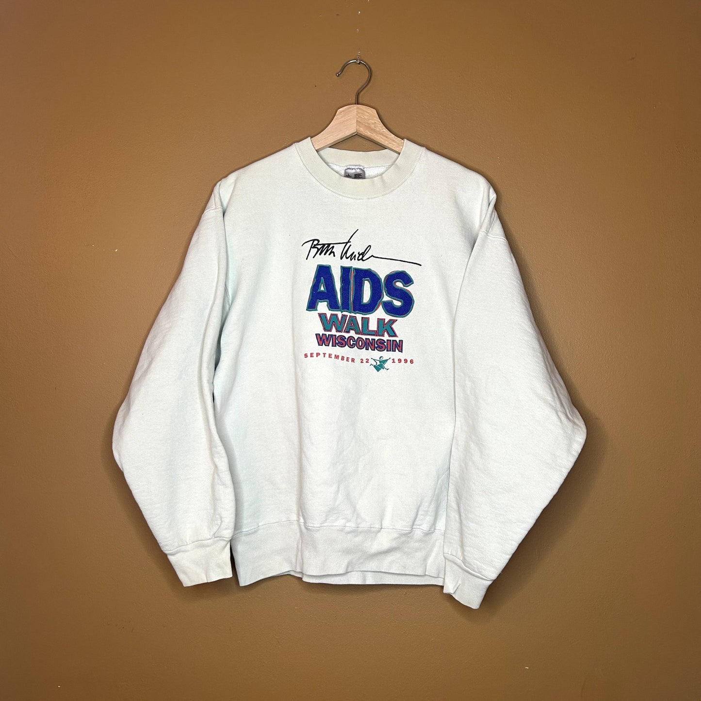Vintage 90s Aids Walk Crewneck Large