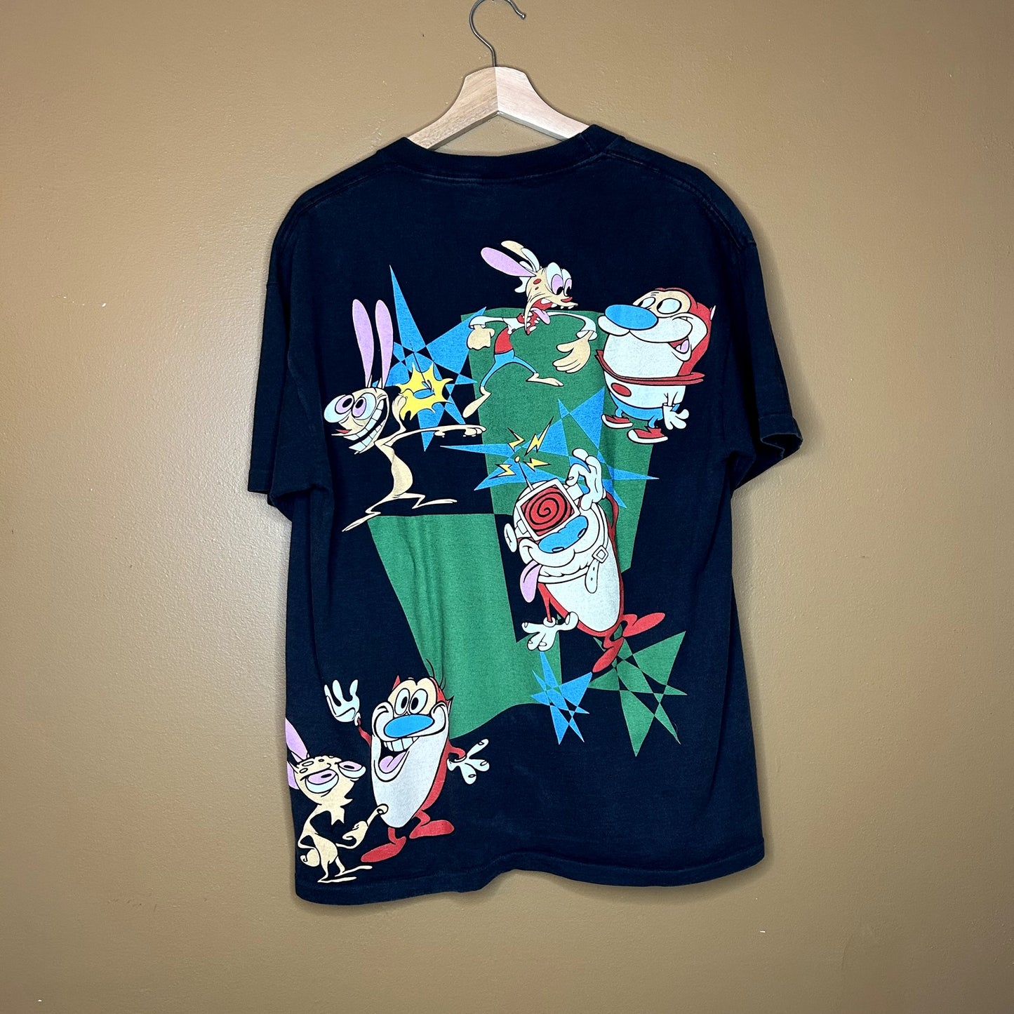 Rare Vintage 90s Ren & Stimpy AOP Size XL
