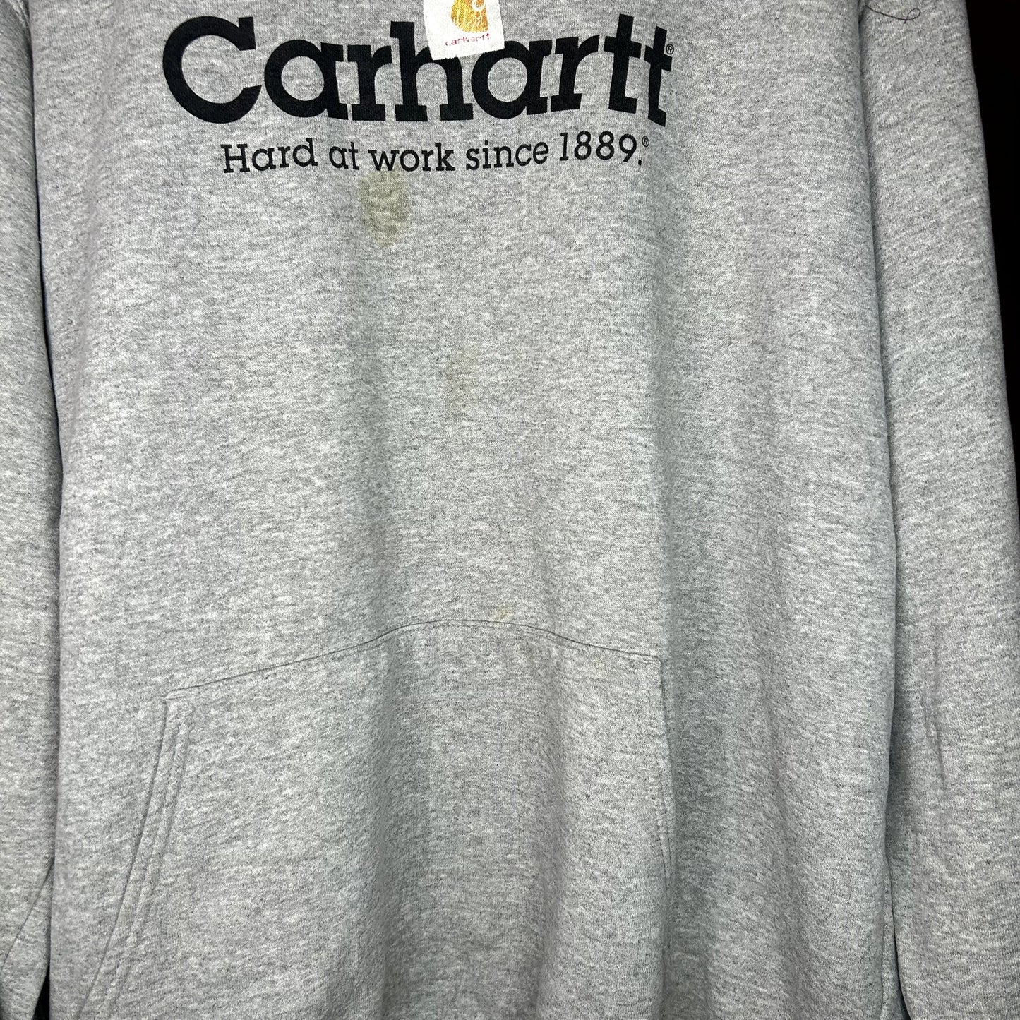 Vintage Y2K Carhartt Logo Hoodie, has some stains XL