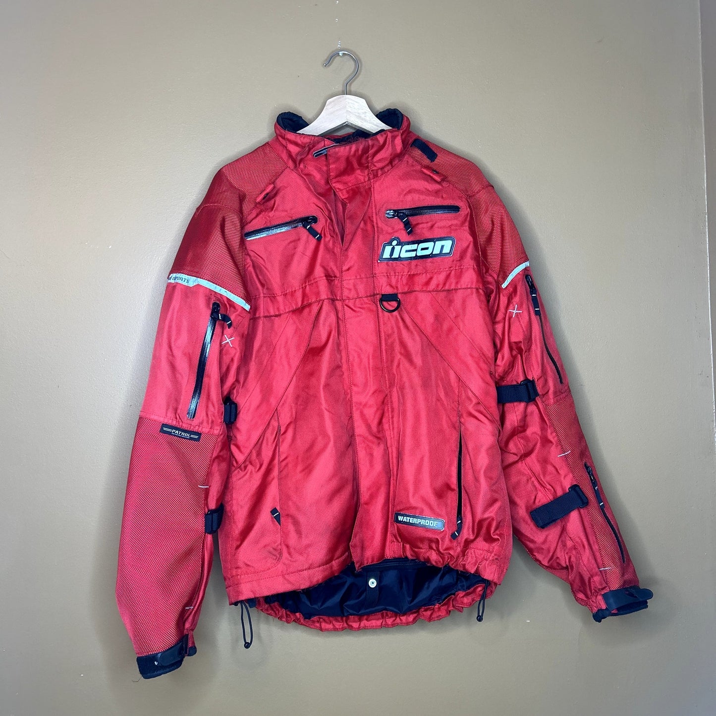Icon Motorcycle Patrol jacket Red Medium