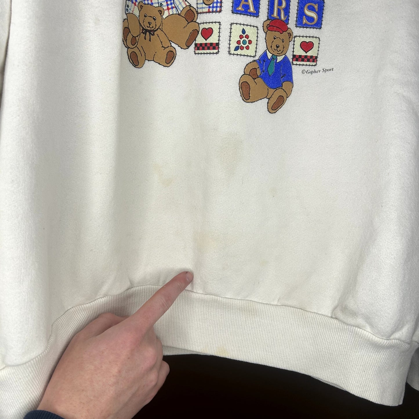 Vintage Teddy Bears Cute Sweater Crewneck Stained