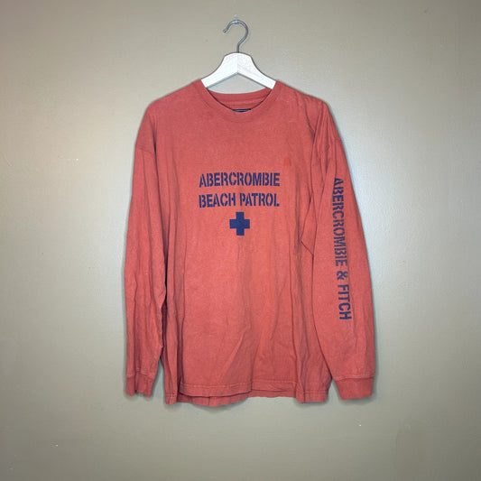 Vintage 90s Abercrombie Beach Patrol Long Sleeve Shirt Medium