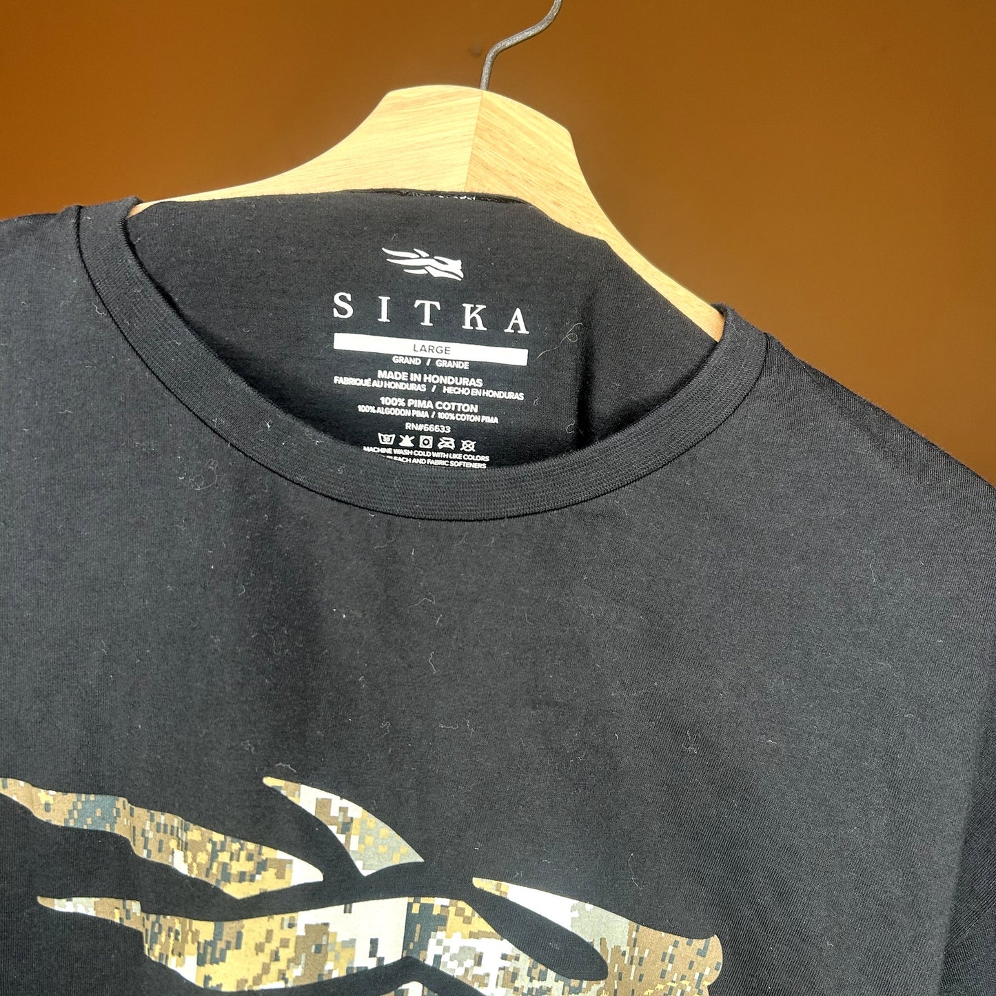 Sitka Long Sleeve Black T-Shirt Large (Has some stains)