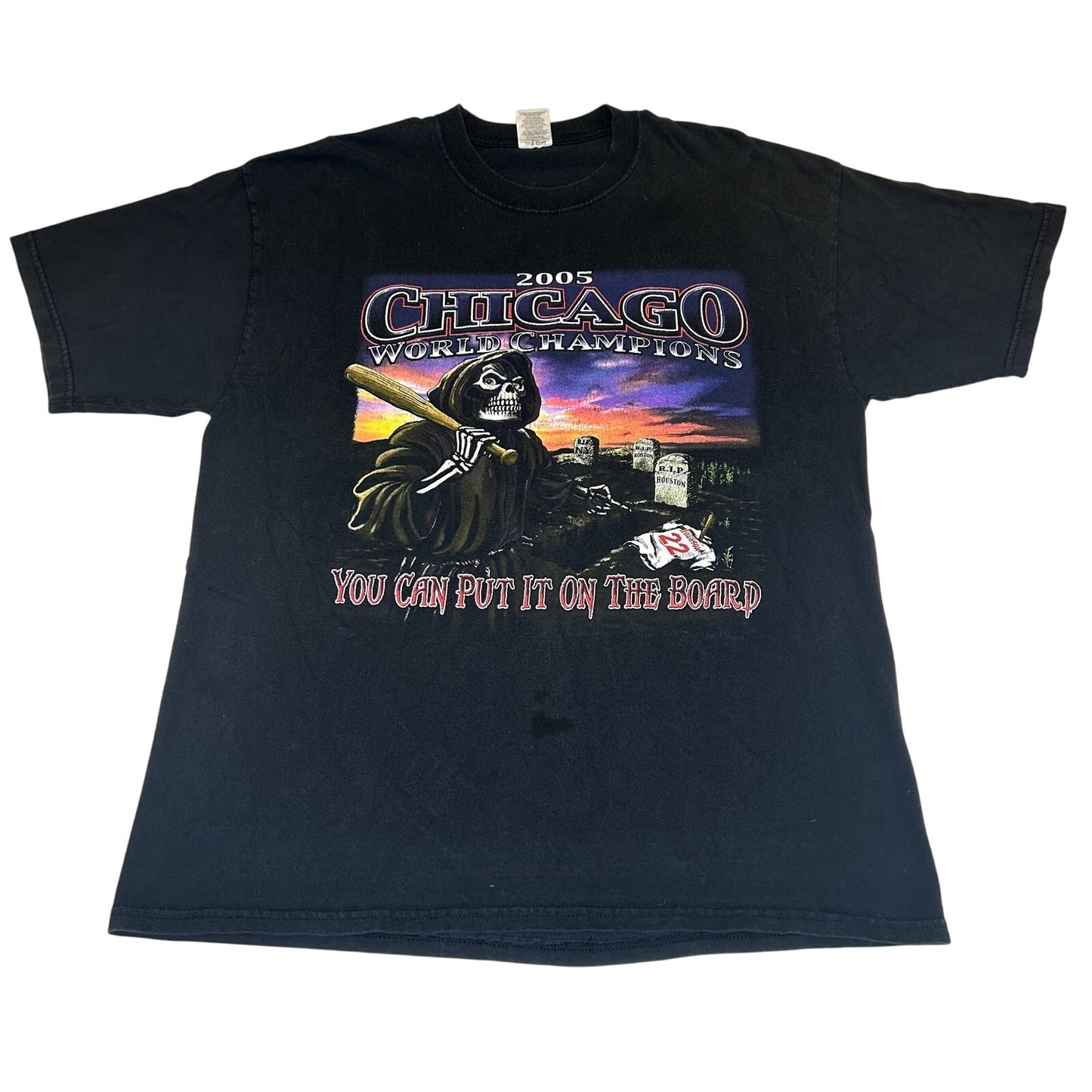 Y2K 2005 White Sox World Series Skeleton T-shirt