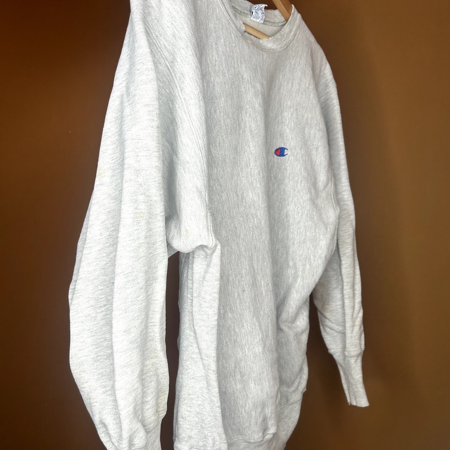Vintage 90s Gray Reverse Weave Crewneck XL