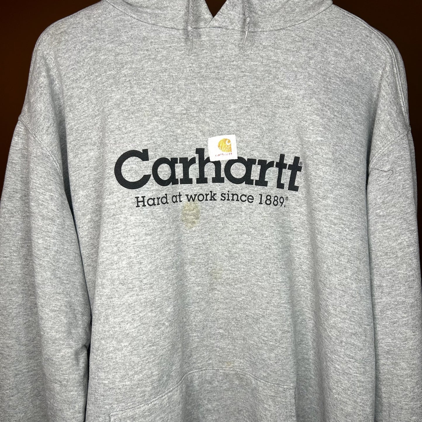 Vintage Y2K Carhartt Logo Hoodie, has some stains XL