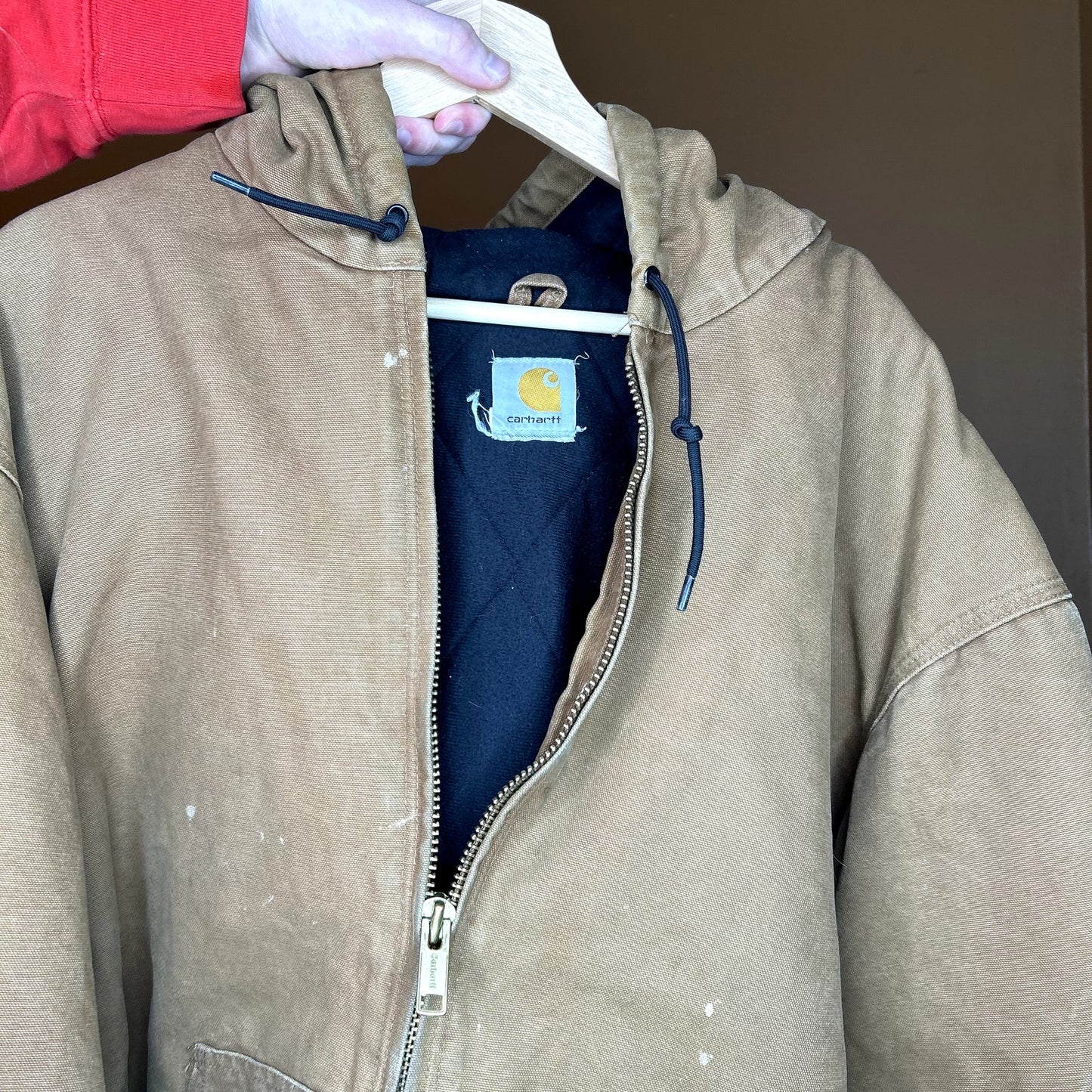Vintage Tan Hooded Carhartt Jacket