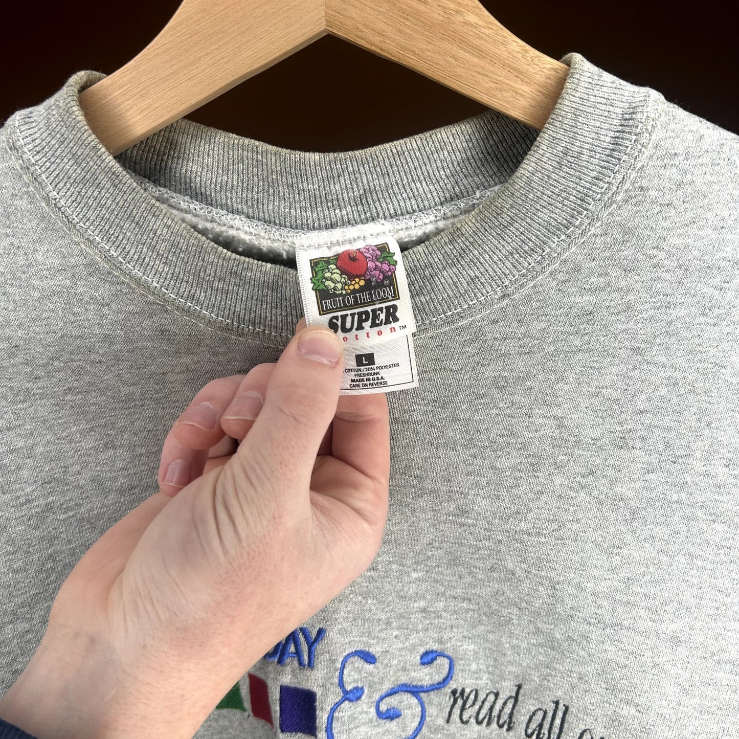 VIntage USA Today Grey Crewneck Large