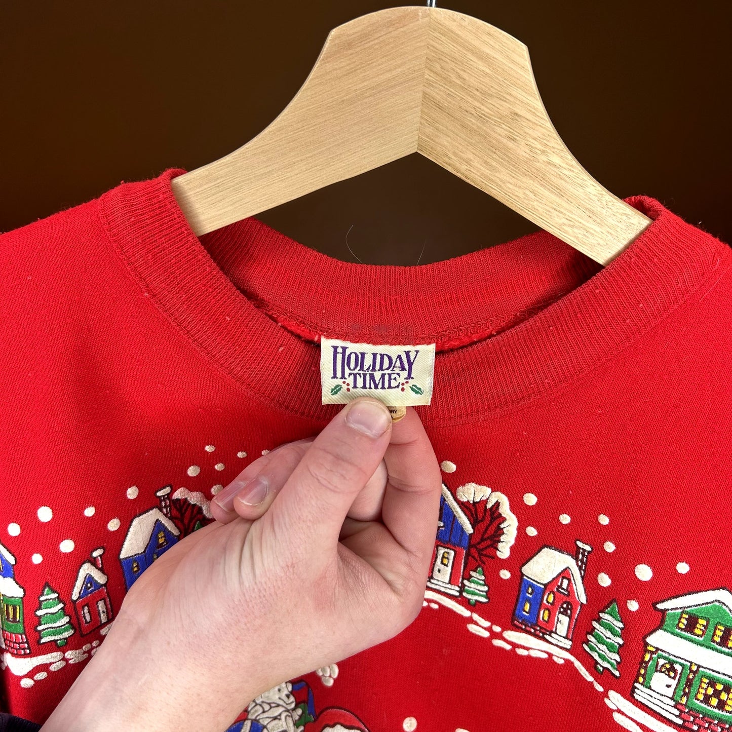 Vintage 90s Red Christmas Crewneck Large