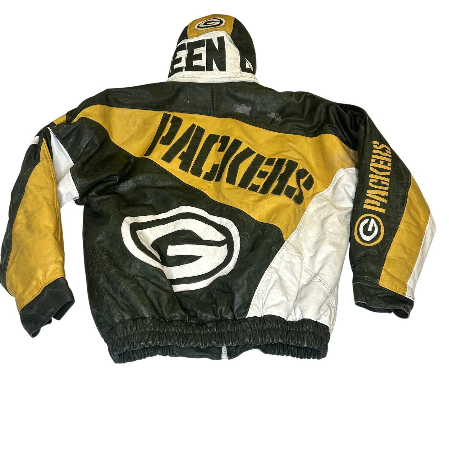 Vintage 90s Leather Greenbay Packers Coat