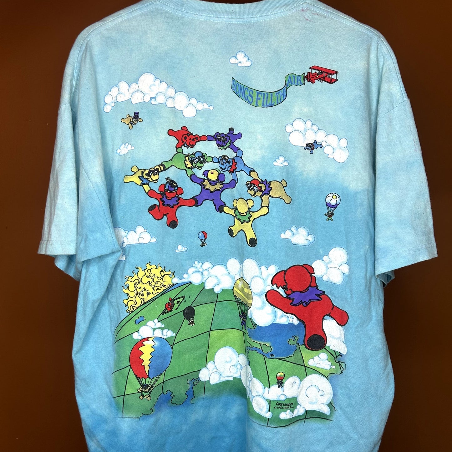 Vintage 90s Grateful Dead Liquid Blue Parachute T-Shirt