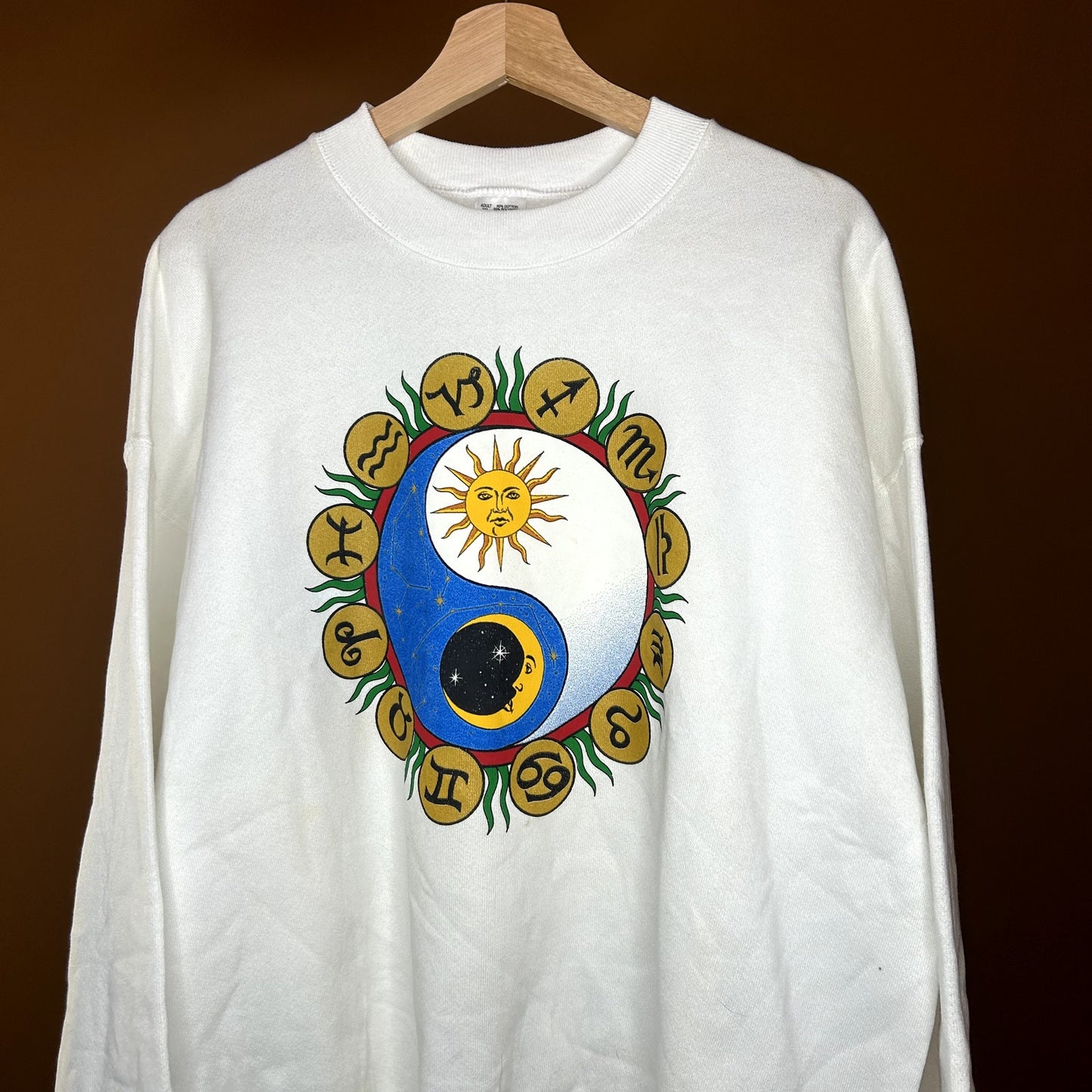 Vintage 90s Moon & Sun Psychedelic Crewneck XL
