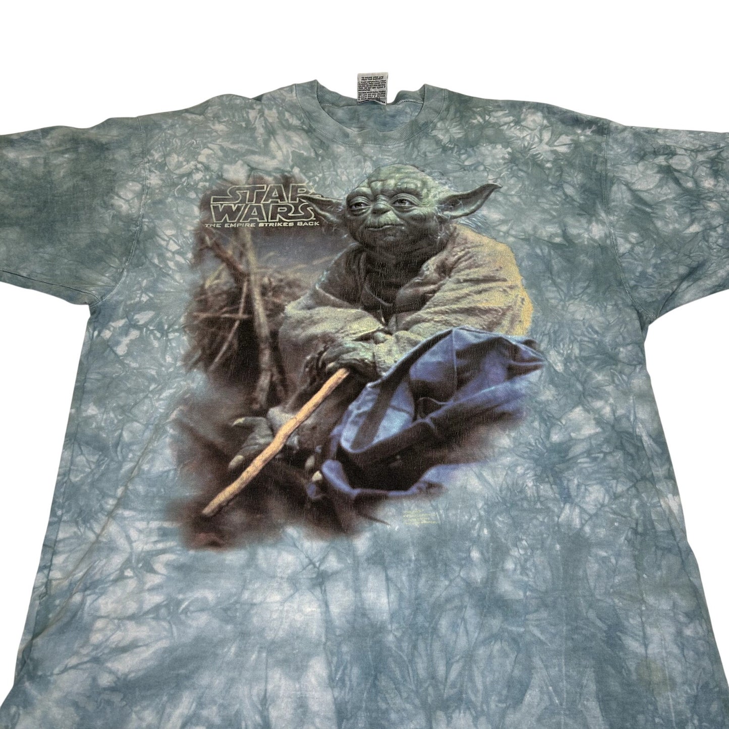 Vintage 1997 Star Wars Liquid Blue Yoda Tie Dye T-shirt