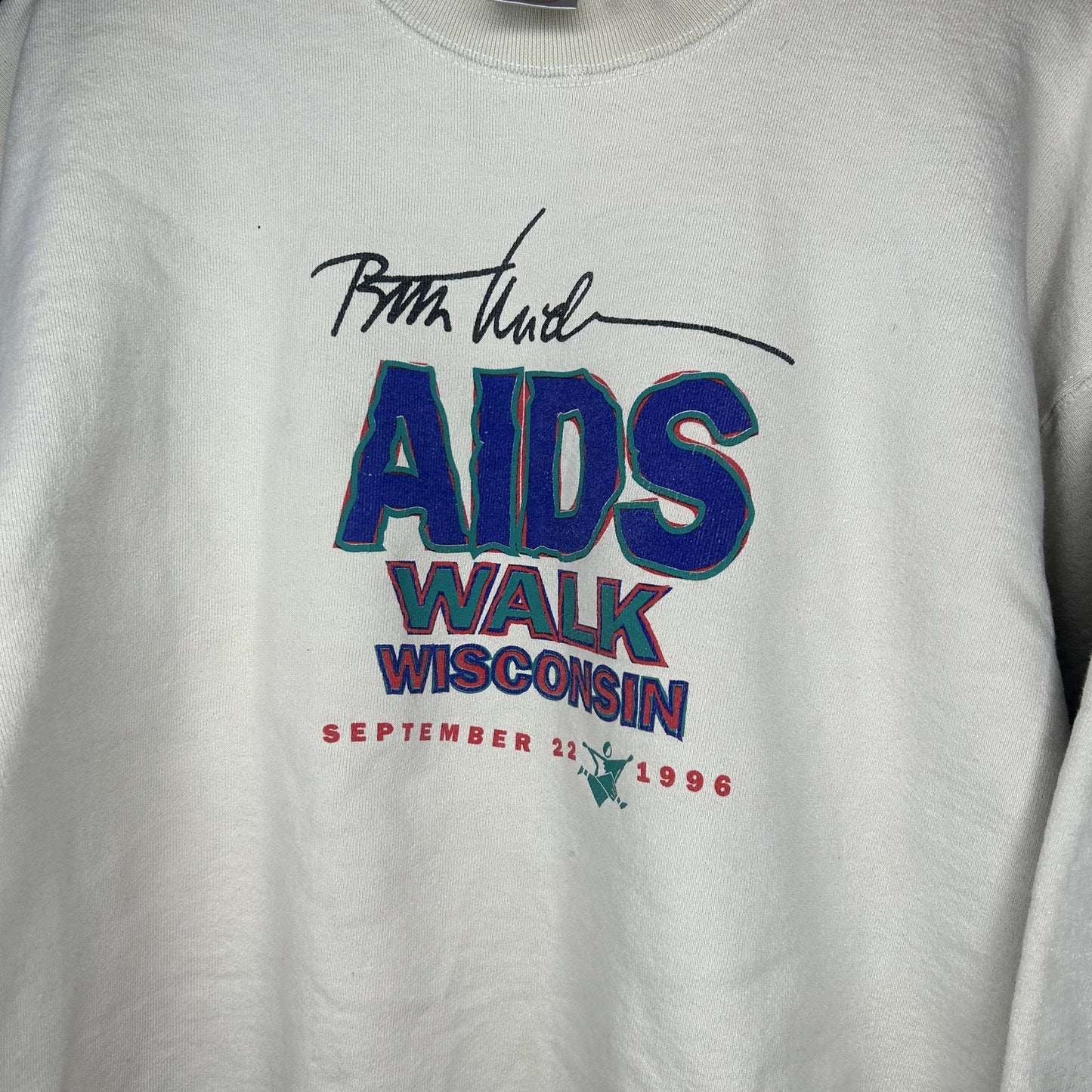 Vintage 90s Aids Walk Crewneck Large