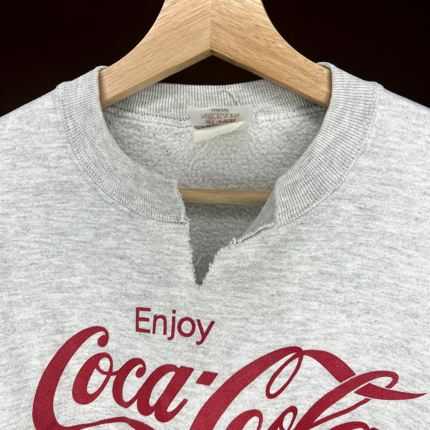 Y2K Coca Cola Gray Crewneck With A Little rip