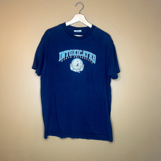 Vintage Intoxicated University Parody T-Shirt Large