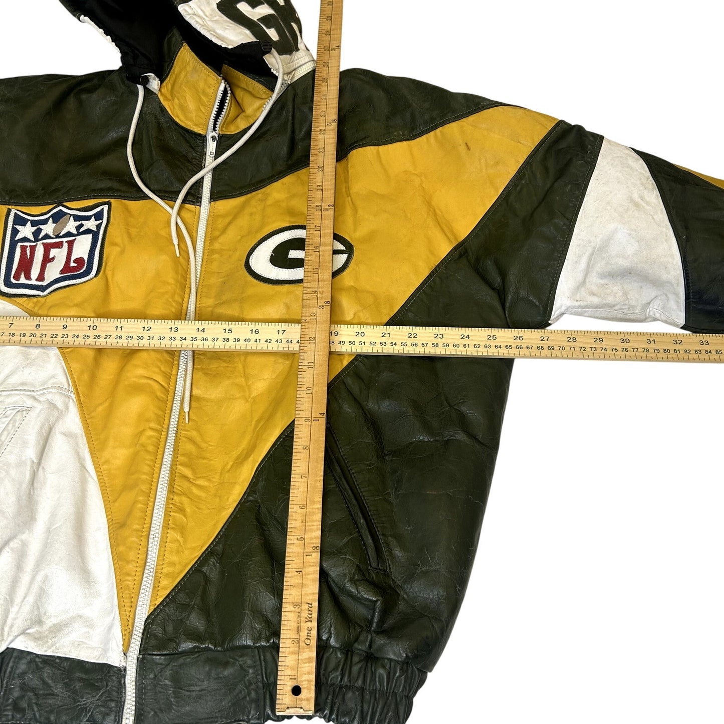 Vintage 90s Leather Greenbay Packers Coat