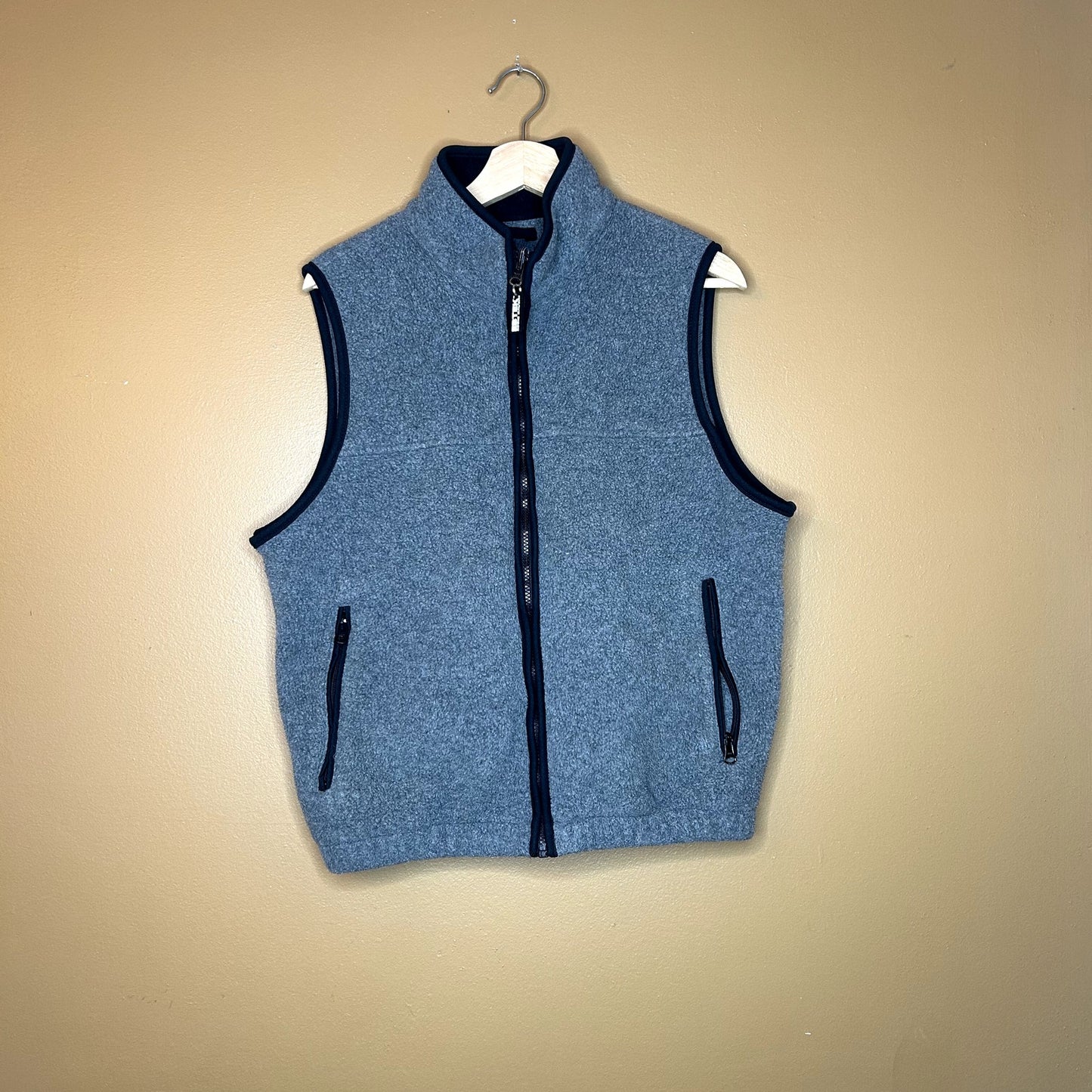 Y2k Ebtek Smoke Gray Fleece Vest Small
