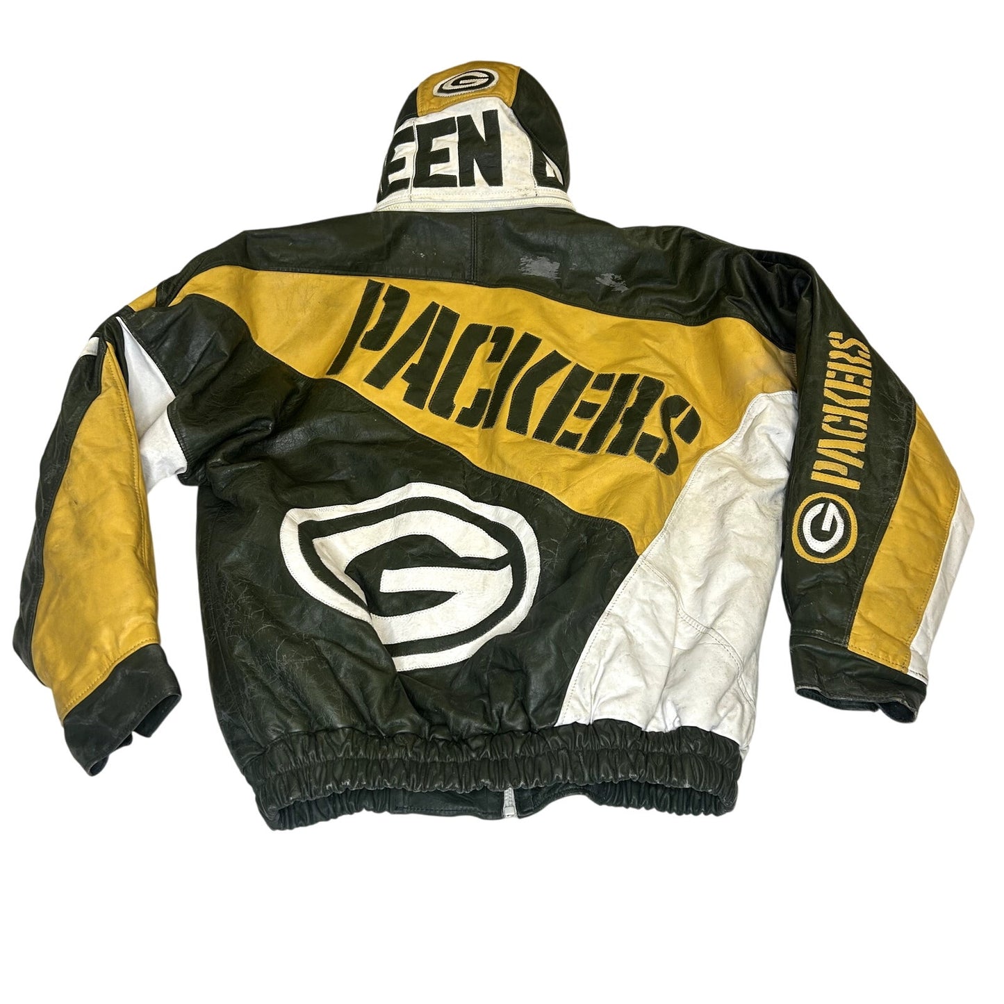 Vintage 90s Leather Greenbay Packers Coat