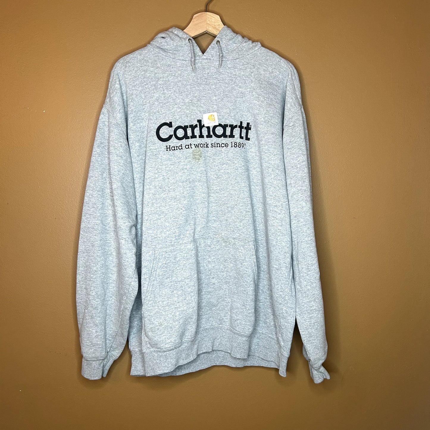 Vintage Y2K Carhartt Logo Hoodie, has some stains XL