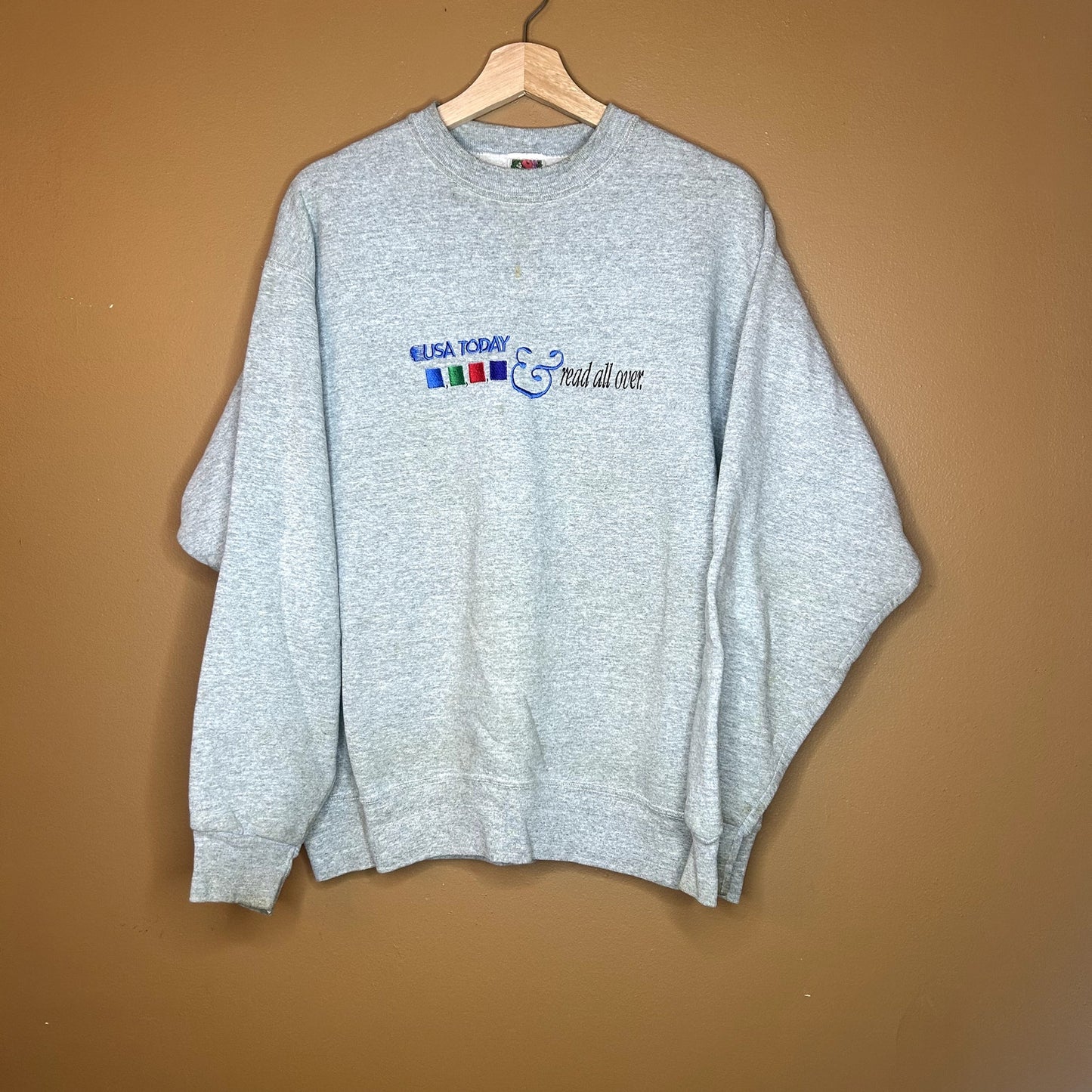 VIntage USA Today Grey Crewneck Large