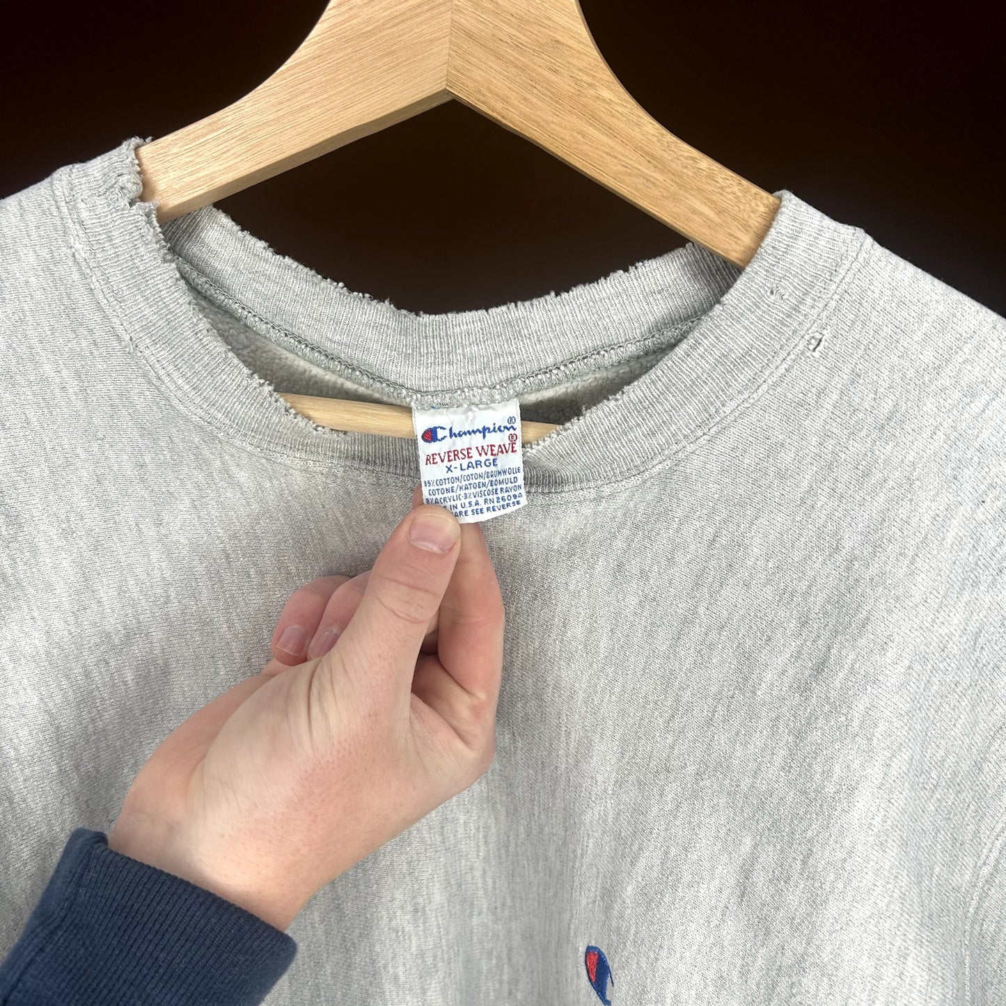 Vintage 90s Gray Reverse Weave Crewneck XL