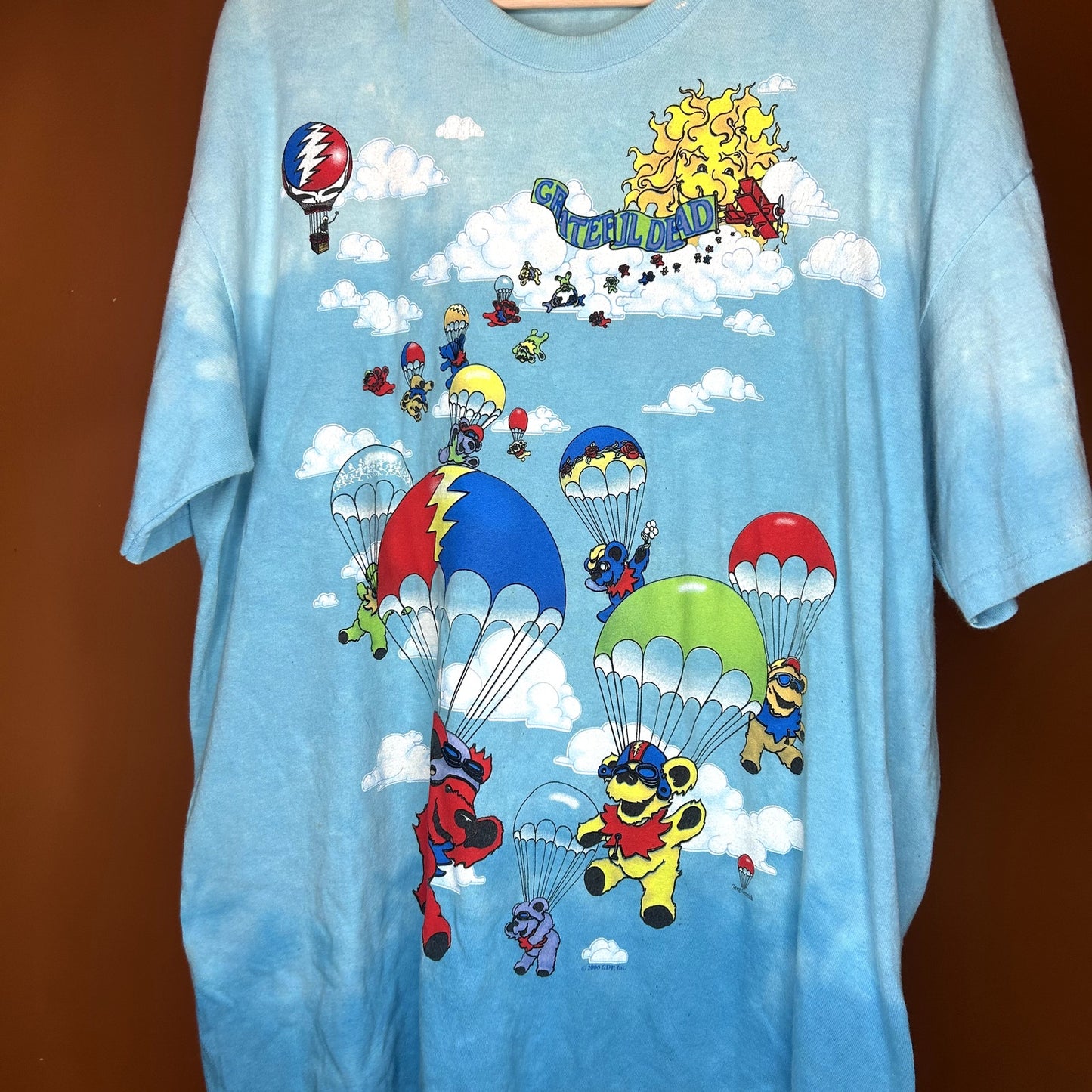 Vintage 90s Grateful Dead Liquid Blue Parachute T-Shirt