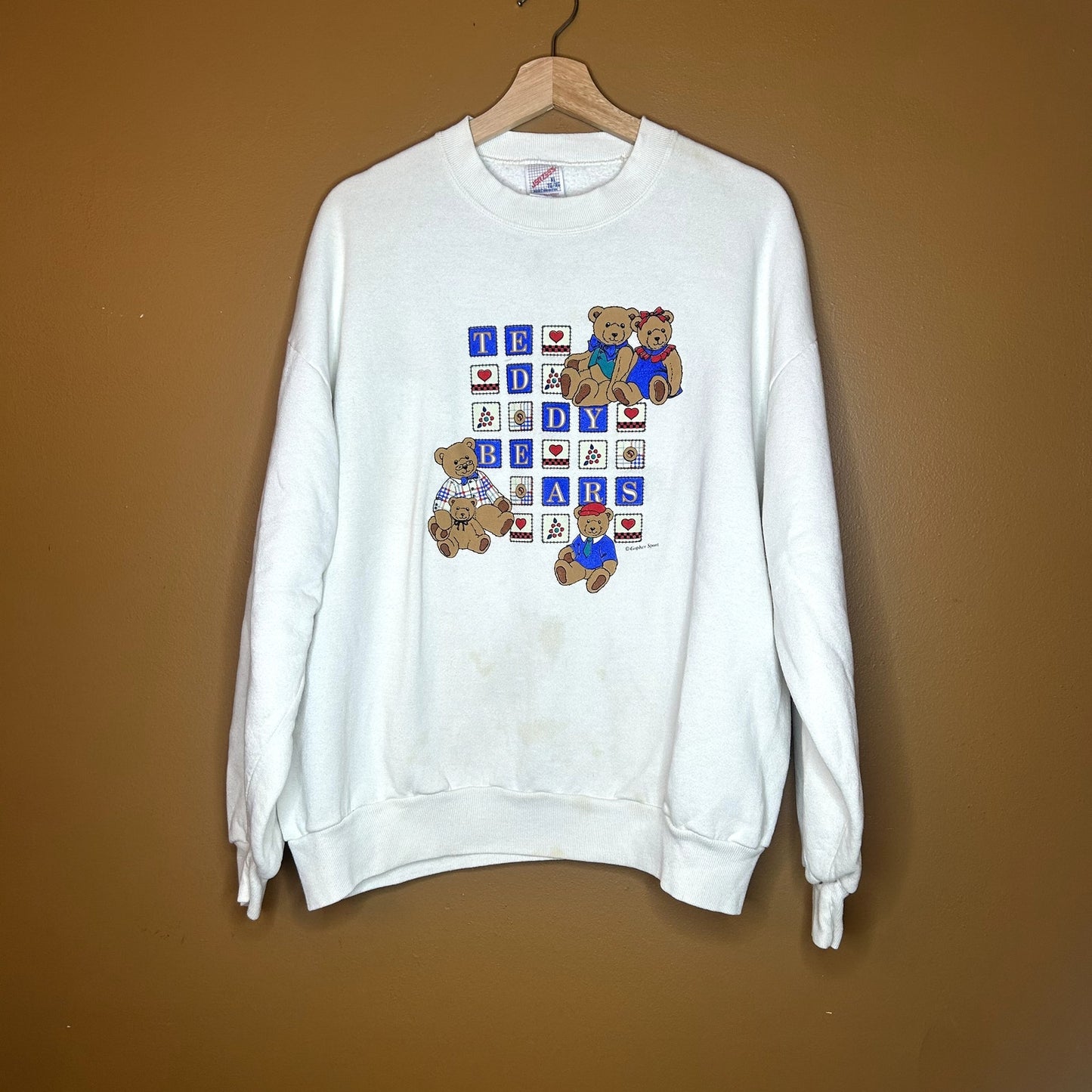Vintage Teddy Bears Cute Sweater Crewneck Stained