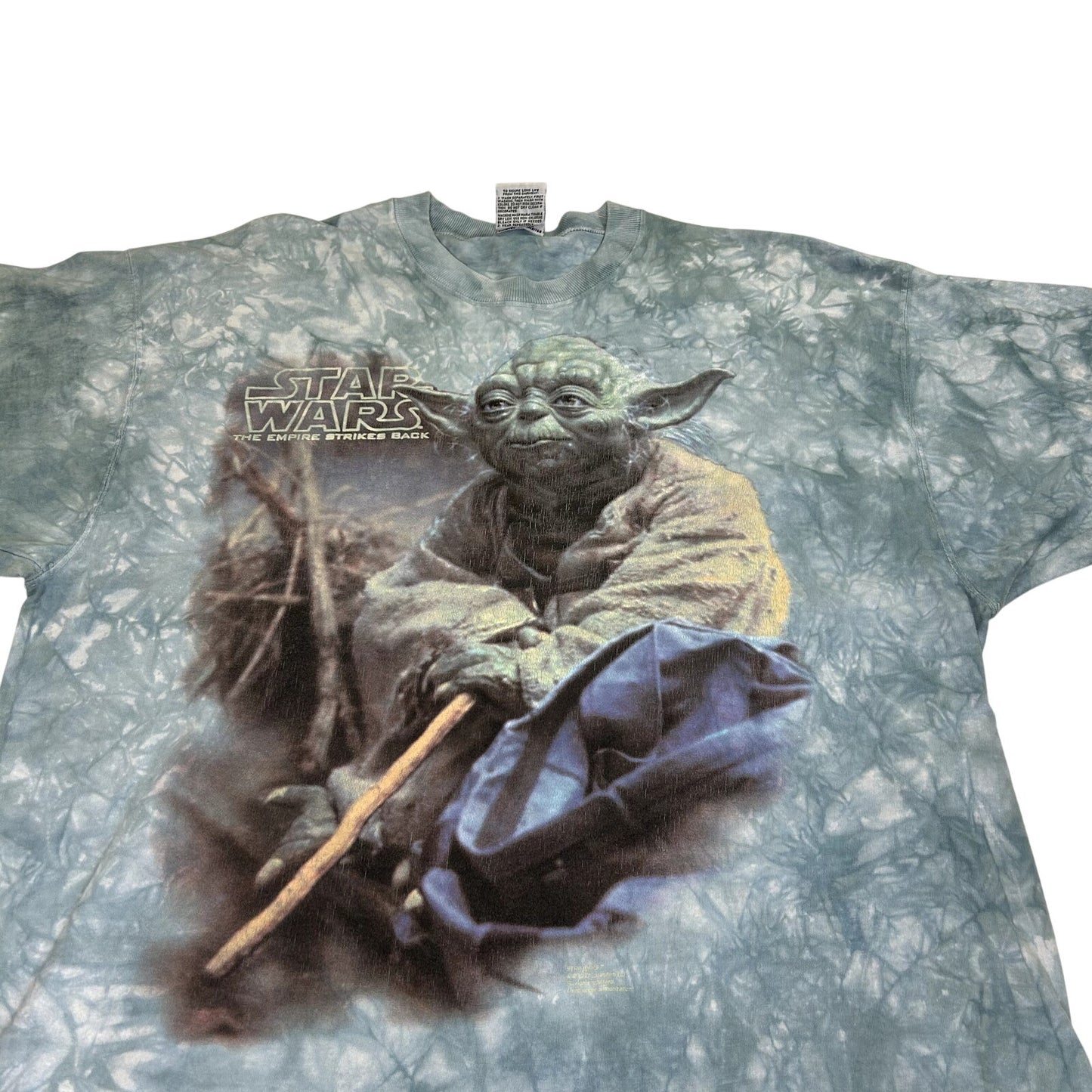 Vintage 1997 Star Wars Liquid Blue Yoda Tie Dye T-shirt